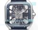 THB Factory Swiss Copy Cartier Santos de Cartier Blue PVD Bezel Skeleton 39.8mm Watch (3)_th.jpg